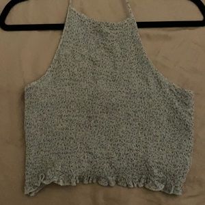 Floral stretchy halter top